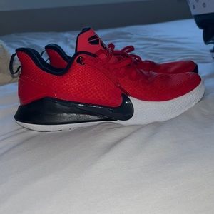 Red Kobe basketball shoes